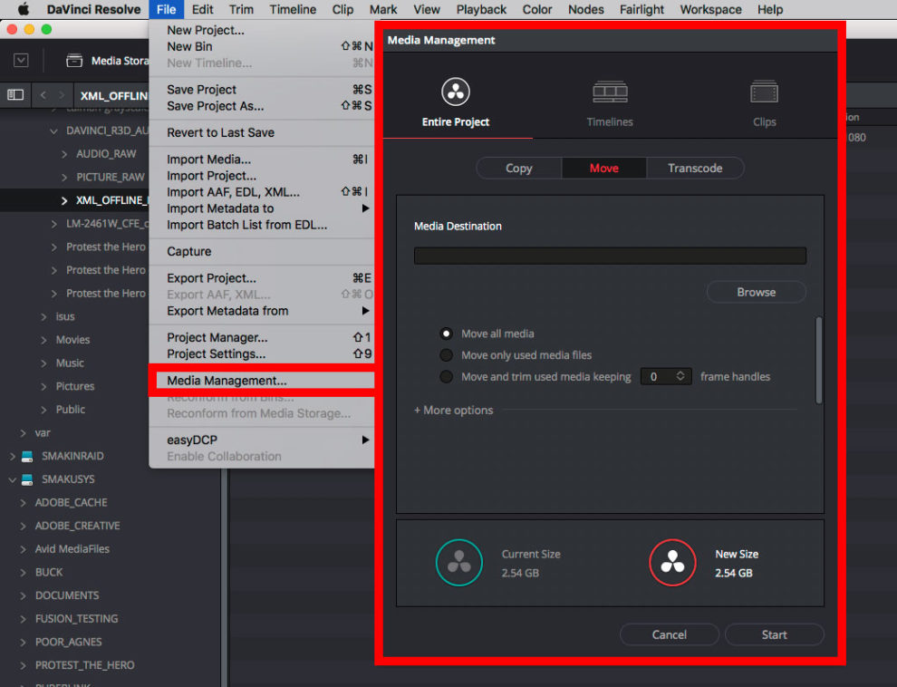 Davinci resolve где лежат проекты